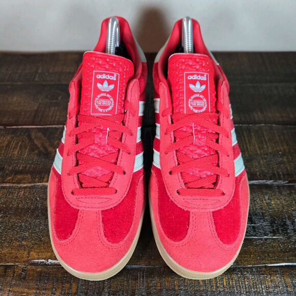 NEW adidas Gazelle Indoor Womens Size 11 Shoes Scarlet Red Hazy Green IG6786 - Picture 2 of 12